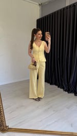 Waistcoat Takım Sarı