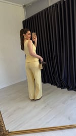 Waistcoat Takım Sarı