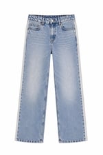 Yanı Tül Detaylı Wide leg Jean