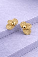 Yarım Çiçek Küpe Gold