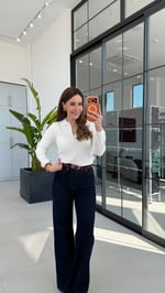 Yumuşak Tuşeli Fermuarlı Uzun Kollu Bluz Ekru
