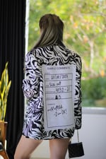 Zbr Desen Blazer Ceket Siyah