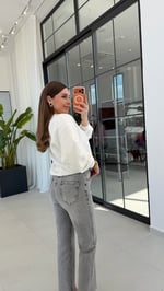 Zincirli Sweatshirt Ekru