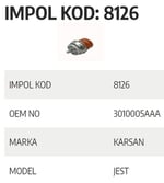 AKS STOPERİ ARKA KARSAN JEST