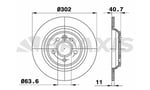 ARKA FREN AYNASI VOLVO  S60 II10> S80 II 06> V60 II 13> V70 II 06> XC70 06> DÜZ 302mm