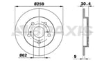 ARKA FREN DISK AYNASI DUZ AURIS COROLLA VVT I 1.4 1.6 07>11 259X5