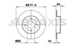 ARKA FREN DISK AYNASI DUZ NISSAN PRIMERA (P11) 1.6 2.0 96-02 (278X4)
