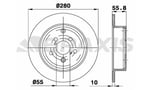 ARKA FREN DISK (AYNASI) DUZ TOYOTA  AVENSIS 1.6 1.8 2.0D 03>08 (280×5)