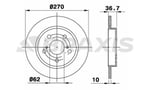 ARKA FREN DISKI (AYNASI) DUZ TOYOTA AURIS 1.4 D4D 2007-2011 COROLLA 1.4 D4D 2007-2011 (270X5)