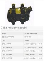 ATEŞLEME BOBİNİ ASTRA F VECTRA A B OMEGA B 2.0İ 16V X20XEV 95>00
