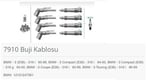 BUJİ KABLOSU BMW - 3 E36 - 316 İ 90-98. BMW - 3 CO MPACT E36 - 316 İ 94-00. BMW - 3 COMPACT E36 - 316 G 94-00. BMW - 3 COUPE E36 - 316 İ 93-99. BMW - 3 TOURİNG E36 - 316 İ 96-99
