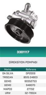 DİREKSİYON POMPASI HİDROLİK CORSA B DIZEL-VECTRA A1.7D - CORSA 1.7D85-93 HATTAT/HEMA