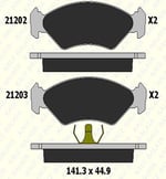 FREN BALATASI ÖN FORD KA  FİESTA III PANELVAN 21202 178 05 ANS KD13
