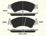 FREN BALATASI ÖN FORD RANGER 2.2 TDCI 2.2 TDCI 4×4 25632 164 05 ANS KD20 2563216405ANSKD20