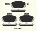 FREN BALATASI ÖN HYUNDAI HYUNDAI I40 İX35 TUCSON SONATA VII 25205 175 05 ANS KD13 2520517505ANSKD13
