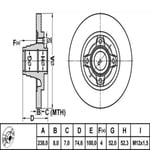 FREN DISK ARKA DUZ 238-4 ( RENAULT: R19 MEGANE CLIO II  -  )
