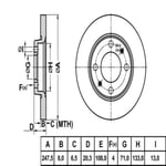 FREN DISK ARKA DUZ 247-4 ( PEUGEOT: 106 306  -  / CITROEN: XSARA SAXO  - ) 