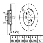 FREN DISK ARKA DUZ 265-4 ( RENAULT: LAGUNA SAFRANE 93 - 01 )