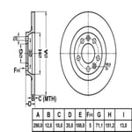 FREN DISK ARKA DUZ 290-5 ( PEUGEOT: 407 04 -  / CITROEN: C5 08 - ) 