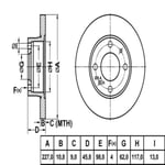 FREN DISK ON DUZ 227-4 ( FIAT: M131 66 - 99 / FIAT: UNO 83 - 95) 