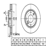 FREN DISK ON HAVA KANALLI 247-4 ( PEUGEOT: 106 306 1.4 96 - 04 / CITROEN: SAXO 96 - 04) 