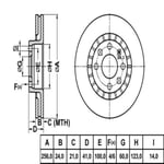 FREN DISK ON HAVA KANALLI 256-4 ( OPEL: ASTRA F G ASCONA 91 - 98 )