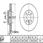 FREN DISK ON HAVA KANALLI 257-4 ( FIAT: ALBEA PALIO DOBLO FIORINO TEMPRA MAREA 97 - 05 )
