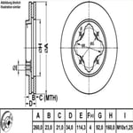 FREN DISK ON HAVA KANALLI 260-4 ( HONDA: ACCORD 90 - 98 / ROVER: 618 620 93 - 99) 