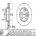 FREN DISK ON HAVA KANALLI 262-5 ( MERCEDES: 190E W201 83 - 93)  