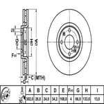 FREN DISK ON HAVA KANALLI 302-4 ( PEUGEOT: 308 3008 5008 09 -  / CITROEN: C4 04 - 11) 