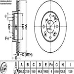FREN DISKI ON HAVALI HONDA CIVIC 1.4 1.5 1992-2000 240×4