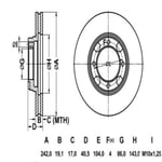 FREN DISKI ON HAVALI HYUNDAI EXCEL ACCENT 1.3 1.5 1994-2000242×4