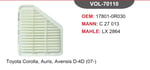 HAVA FİLTRESİ TOYOTA COROLLA AURİS AVENSİS D-4D (07-)