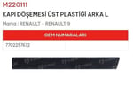 KAPI DÖSEME ÜST PLASTİĞİ ARKA SOL R9