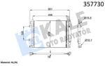 KLİMA RADYATÖRÜ NISSAN ALMERA 12=> MICRA 10=> 15I KURUTUCU İLE BRAZING AL/AL 476×378×16 AL/AL