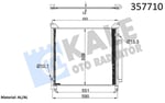 KLİMA RADYATÖRÜ TOYOTA HILUX VIII PICK-UP 2.4D 2.8 D-4D 15=> KURUTUCU İLE BRAZING AL/AL 574×508×12 AL/AL