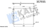 KLİMA RADYATÖRÜ TOYOTA LAND CRUISER PRADO 3.0D-4D 02<10 KURUTUCU İLE BRAZING AL/AL 569×494×16 AL/AL