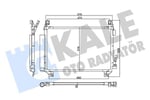 KLİMA RADYATÖRÜ TOYOTA YARIS 1.0 10=> 1.3 11=> KUR UTUCU İLE BRAZING AL/AL 490×318X16 AL/AL