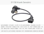 KRANK SENSÖRÜ ALFA ROMEO - 147 937 - 1.9 JTD 01-10 . ALFA ROMEO - 156 932 - 2.4 JTD 932B1 97-03. FIAT - DOBLO 119 - 1.9 D-1.9 JTD 01-.FIAT - MAREA 185 - 1.9 JTD 99-02. FIAT - PALIO 178BX - 1.9 D 00-.FIAT - PUNTO 188 - 1.9 JTD 01-