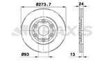 ON FREN AYNASI HAVALI FORD RANGER MAZDA B2500 2.5 D PICK UP 98-02 4X4 (274X6)