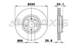 ON FREN AYNASI HAVALI SAG SOL AUDI A4 A5 Q5 (320X30MM) 08>>