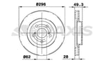 ON FREN AYNASI HAVALI TOYOTA RAV4 VVT I 2.0 2.2 D 4D 06>11 CAMRY 06>11 (296X5)
