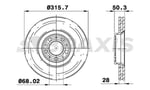 ON FREN DISK AYNA VOLVO S60 I (384) 2.0 T -2.4 00>10  V70 II (285) 2.4 05>08 XC90 I (275) D3 / D5 09>14