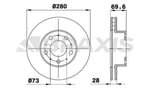 ON FREN DISK AYNASI BOXER III JUMPER III DUCATO III 14Q (15 JANT) / (CAP: 280MM KALINLIK: 28MM) HAVA SOGUTMALI