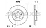 ON FREN DISK AYNASI FOCUS III 1.6ECO / 1.6TDCI FOCUS II 04 /> FOCUS II C MAX 03>07 C MAX 07 /> 1.6ECO / 1.6TDCI / 1.8 16V / 2.0TDCI OLCU: (278 * 25)