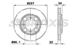 ON FREN DISK AYNASI HAVALI HYUNDAI ELANTRA 1.6 1.8 COUPE 96-98 (257X4)