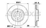ON FREN DISK AYNASI HAVALI OPEL INSIGNIA 08> 9 5 (YS3G) 10> (17 JANT) / (321×30×5DLx)***