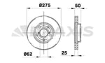 ON FREN DISK (AYNASI) HAVALI TOYOTA RAV 4 00-05 (275X5)