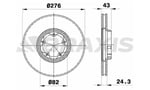 ON FREN DISK AYNASI TRANSIT V184 2,0TDCI 04>06 O,CEKER OLCU: (276MM X 24,5 5 BIJON) HAVA SOGUTMALI