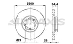ON FREN DISK AYNASI TRANSIT V347 2.2TDCI / 2.4TDCI / 3.2TDCI 06 /> A.CEKER OLCU: (300 * 28)